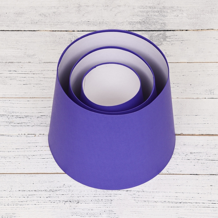 Набор коробок 3 в 1 Обратный конус "Фиалка",фиолетовый без крышек 20*19,5*24-10,5*15*14,5