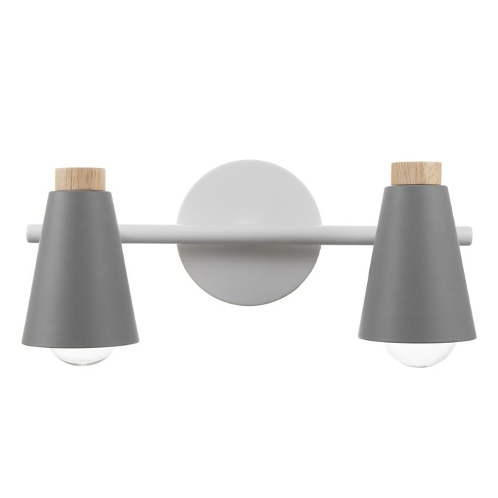 Спот "Конус" 2х40Вт Е27 серый 30х12х16 см