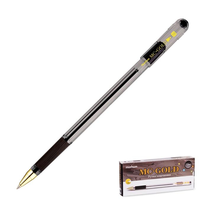 Ручка шариковая MunHwa MC Gold, резиновый грип, чернила чёрные, узел 1.0 мм Ручка шариковая MunHwa MC Gold, резиновый грип, чернила чёрные, узел 1.0 мм