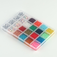 Набор для создания украшений, набор 24 цвета,1 шт. &mdash; 3 мм, 400 букв, леска, фурнитура, ножницы