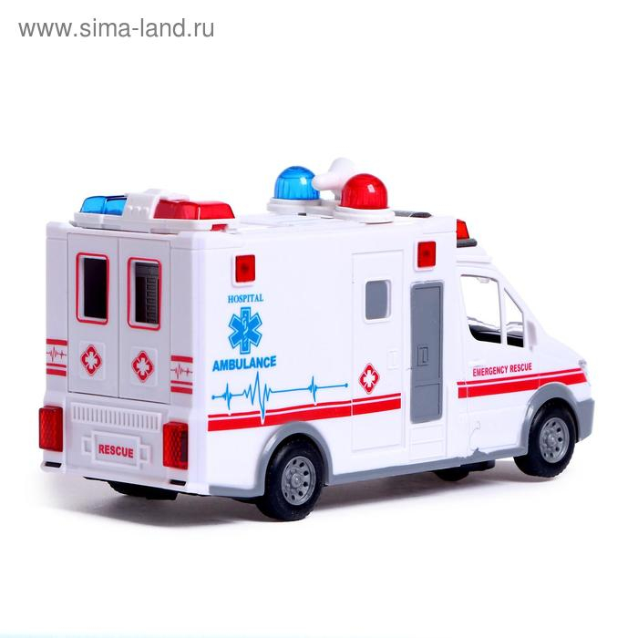 Машина &laquo;Скорая помощь&raquo;, световые и звуковые эффекты, работает от батареек