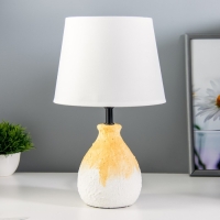 Настольная лампа "Заряна" Е14 40Вт белый оранжевый 30х30х33см RISALUX Настольная лампа "Заряна" Е14 40Вт белый оранжевый 30х30х33см RISALUX