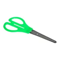 Ножницы канцелярские 13 см, пластиковые ручки, закруглённые концы с линейкой, корпус МИКС