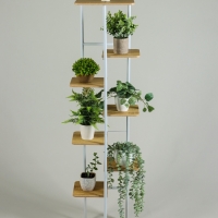 Подставка для цветов Greengo, 8 полок, 36 &times; 23 &times; 136 см, напольная, каркас металл, полки МДФ, белая