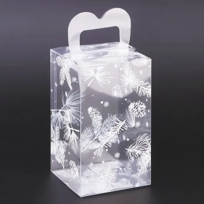 Коробка подарочная новогодняя складная ПВХ &laquo;Метель&raquo; 12&times;7&times;7 см