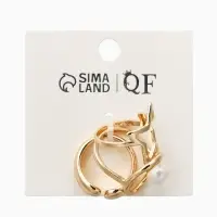 Набор колец 3 шт "Новый стиль" космос, размер МИКС, цвет белый в золоте