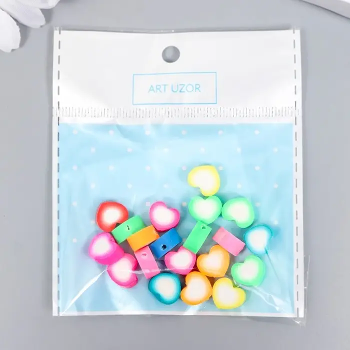 Набор бусин для рукоделия и плетения &laquo;Арт Узор. Пухлое сердечко&raquo;, 20 шт., PVC, цветные, 1&times;1&times;1 см