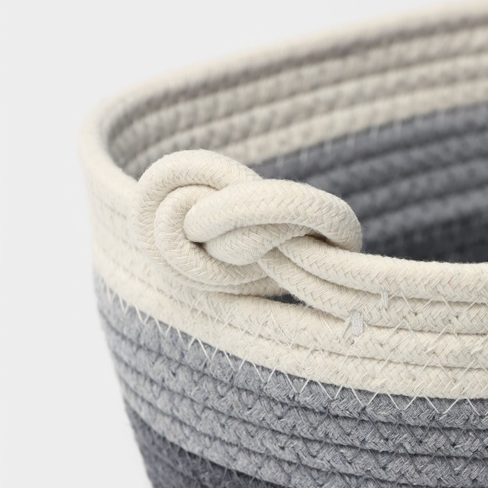 Корзина для хранения плетёная ручной работы LaDо́m &laquo;Вега&raquo;, хлопок, 32&times;21&times;12 см, цвет серый
