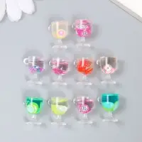 Декор для творчества пластик "Лимонад в бокале" МИКС 2х1,5х1,1 см