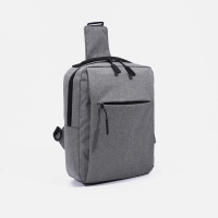 Сумка-слинг мужская из текстиля, с USB, цвет серый Сумка-слинг мужская из текстиля, с USB, цвет серый