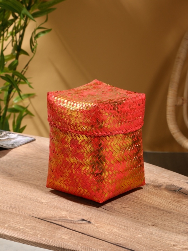 Корзинка плетеная "Голден" 16х16х23 см, розовый