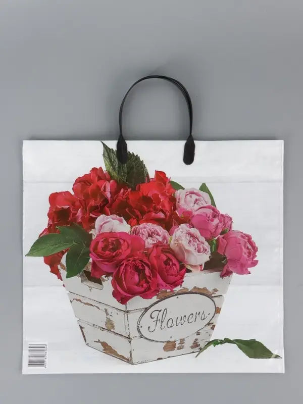 Пакет "Пинк", полиэтиленовый с пластиковой ручкой, 38 х 34 + 3 см, 90 мкм