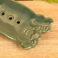 Мыльница "Цветочный мост" керамика, цв. зелёный, 14,5х7,5х2 см