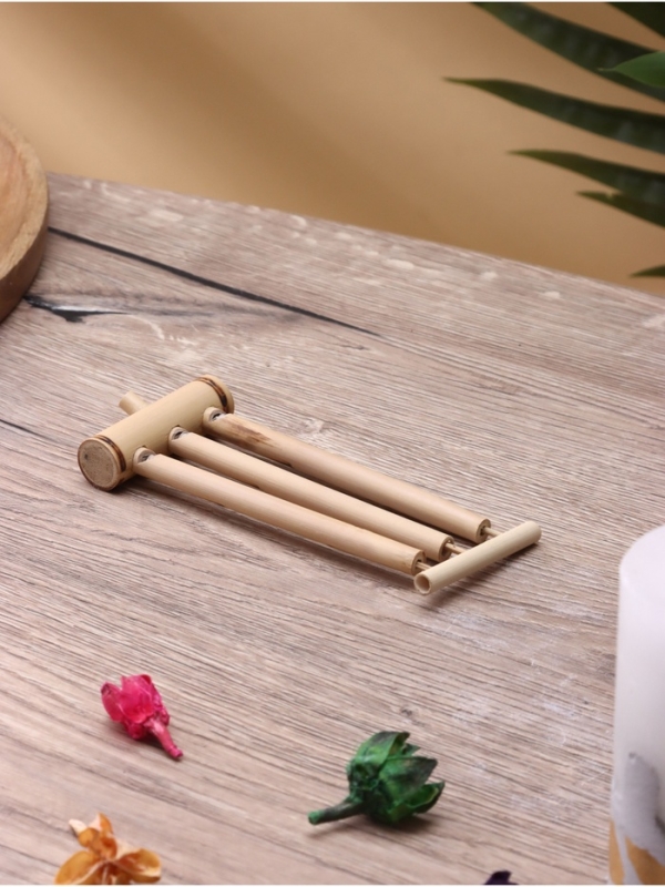 Сувенирный музыкальный инструмент свисток Сувенирный музыкальный инструмент свисток "Тройная флейта с поршнем" бамбук, 15х5х2 см