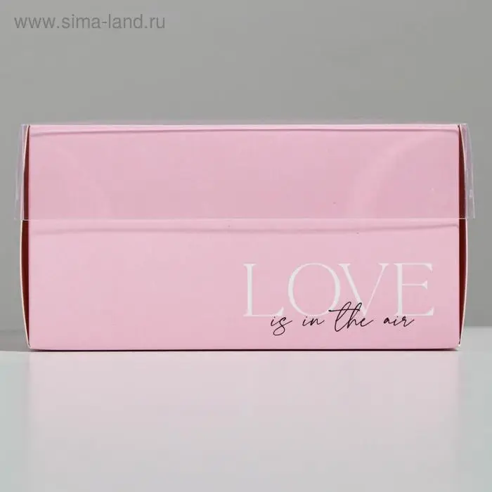 Коробка под бенто-торт с PVC крышкой, кондитерская упаковка &laquo;Love&raquo;, 12 х 6 х 11,5 см