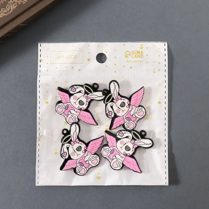 Декор для творчества акрил двусторонний "Зомби-зайка" 3,6х4,2х0,2 см