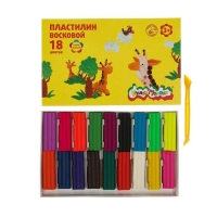 Пластилин восковой 18 цветов по 15 г "Каляка-Маляка", со стеком Пластилин восковой 18 цветов по 15 г "Каляка-Маляка", со стеком