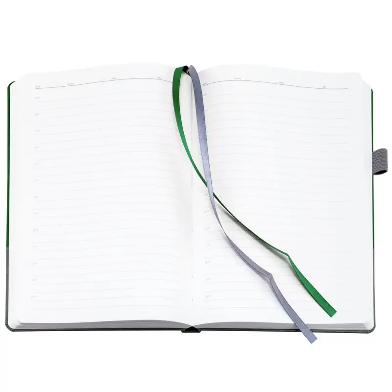 Ежедневник Horizon, недатированный, серый с зеленым