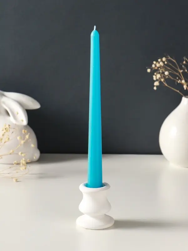 Набор свечей античных, 2,3х 24,5 см, 5 ч, 55 г, 2 штуки, синий