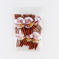 Значок закатной на 9 мая с георгиевской лентой &laquo;Вечный огонь&raquo;, 56 мм