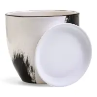 Горшок цветочный поддоном  2,5 л,  керамика, Штрих (М)