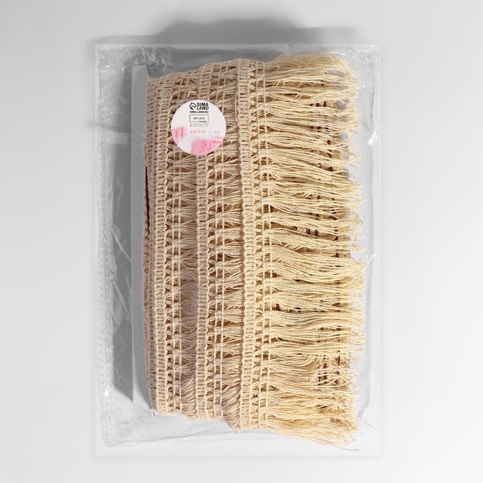 Тесьма декоративная &laquo;Бахрома&raquo;, 75 мм, 10 &plusmn; 1 м, цвет бежевый