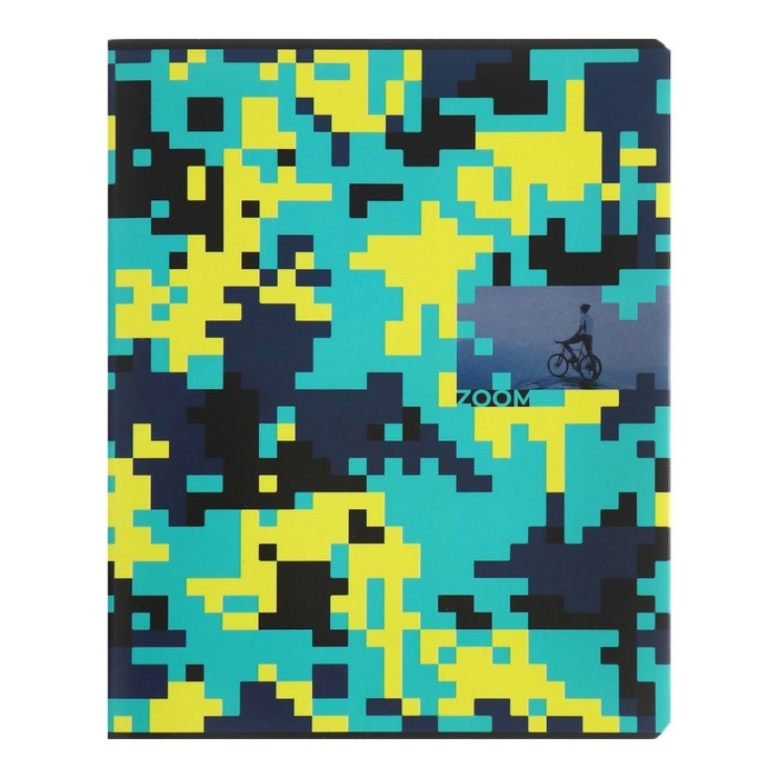 Тетрадь 96 листов в клетку Zoom, обложка мелованный картон, МИКС