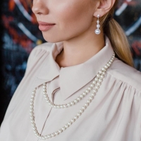 Серьги с жемчугом &laquo;Шары трио&raquo;, цвет МИКС