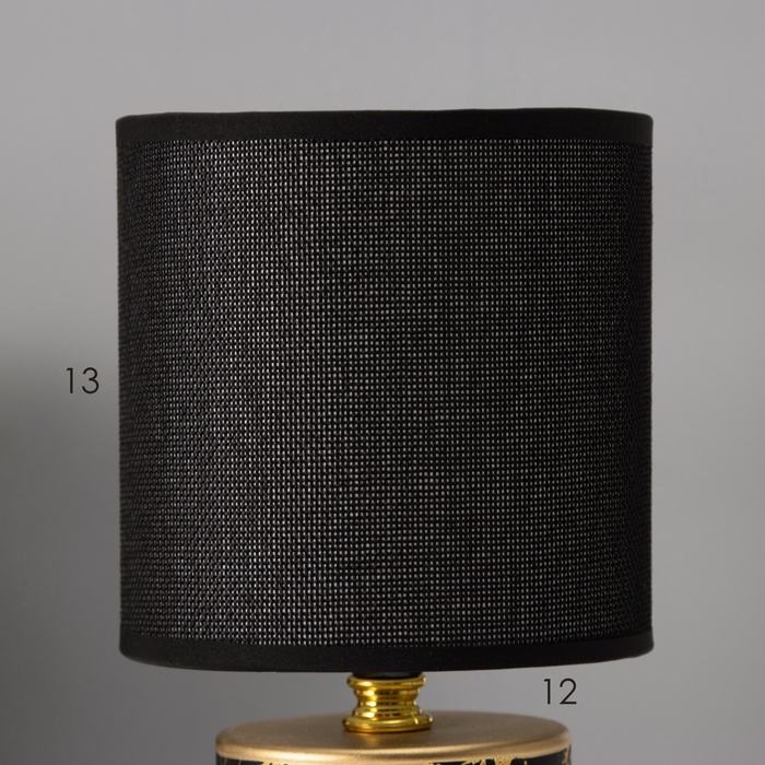 Настольная лампа с абажуром RISALUX «Юнона», Е14, 40 Вт, чёрно-золотой, 13×13×26.5 см Настольная лампа с абажуром RISALUX «Юнона», Е14, 40 Вт, чёрно-золотой, 13×13×26.5 см
