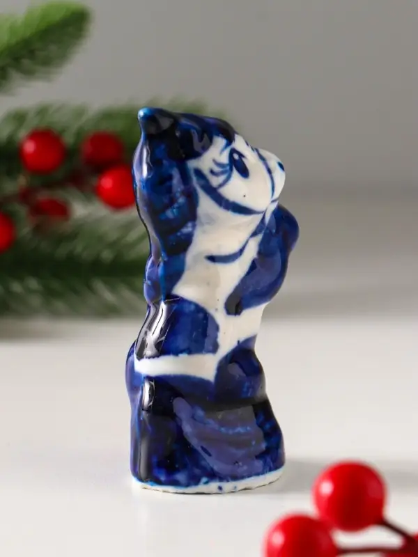 Сувенир "Конь на дыбах", 9х5 см, гжель