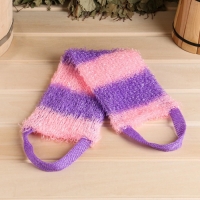 Мочалка "Мочало банное", полосатая, 45х12см