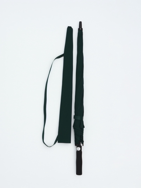 Зонт-трость п/авт R60/70 8сп эпонж В/У ОДНОТОН прямая ручка поролон зеленый пакет