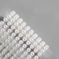 Жемчуг самоклеящийся, d = 4 мм, 200 шт на листе на листе, цвет белый