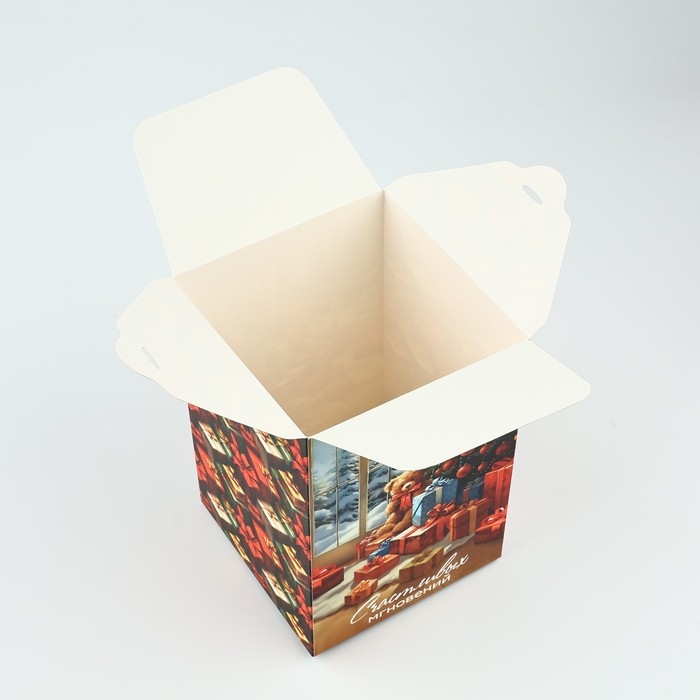 Коробка подарочная новогодняя складная &laquo;Счастливых мгновений&raquo;, 12 х 18 х 12 см, Новый год