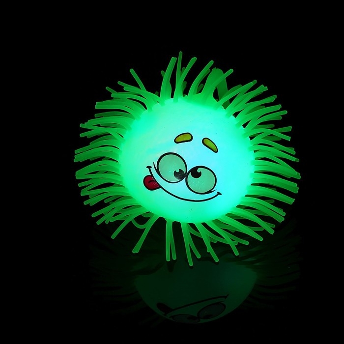 Мяч детский резиновый ёжка &laquo;Филя&raquo;, резиновый, световой, цвета МИКС