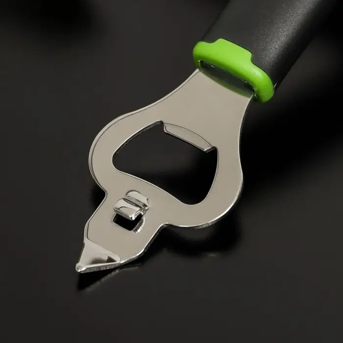 Нож консервный Доляна Lime, 18&times;4,5 см, цвет чёрно-зелёный