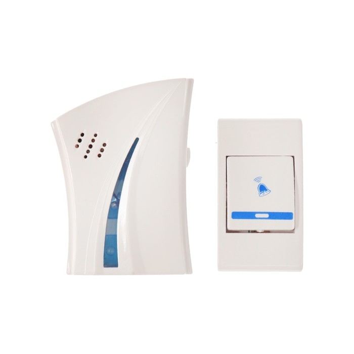 Звонок Luazon LZDV-15, беспроводной, 2хAA (не в комплекте), LR23A, бело-голубой