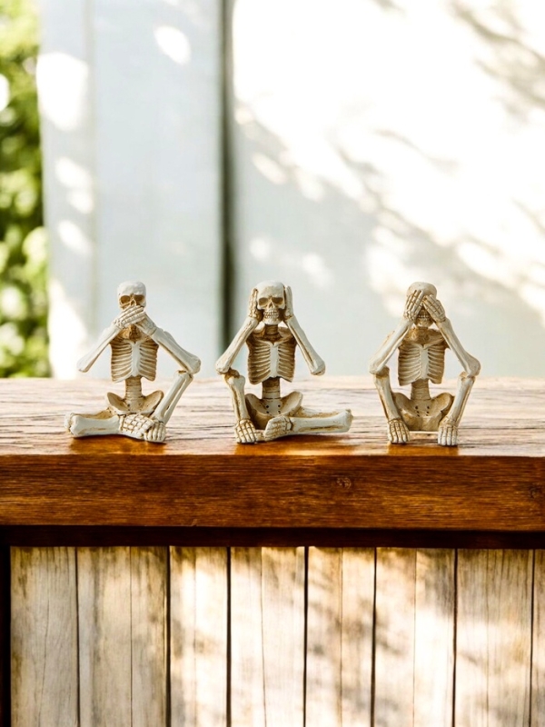 Набор фигурок полистоун TAKE IT EASY &laquo;Скелеты: не вижу, не слышу, не говорю&raquo;, 3 шт., 8&times;6.4 см