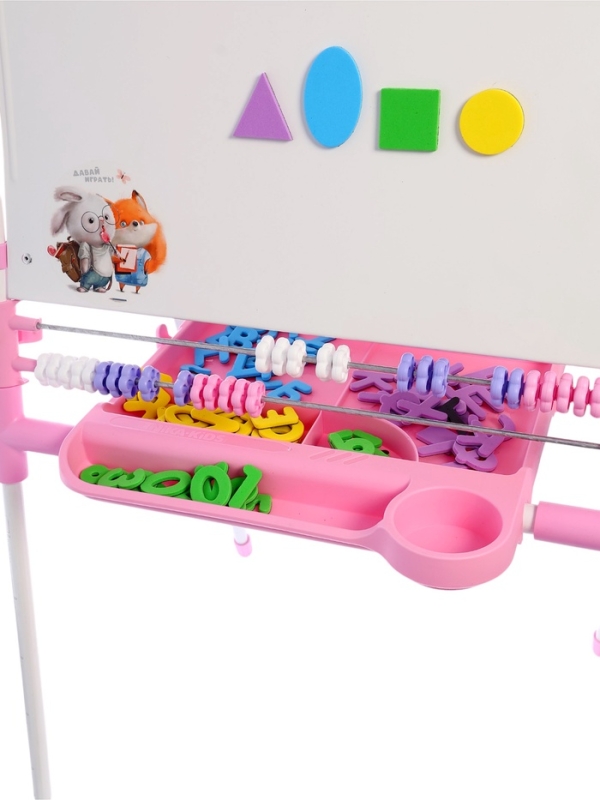 Доска знаний-мольберт 2 двусторонний ДЗМ2/РЗ розовый-2