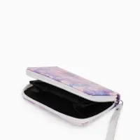 Кошелек жен 07-01-01 Июнь2535 цветы, 12*1,5*9 см, 2 отд+отд/молн, д/карт, сиреневый