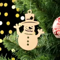 Игрушка на ёлку "Снеговик" 8х9 см