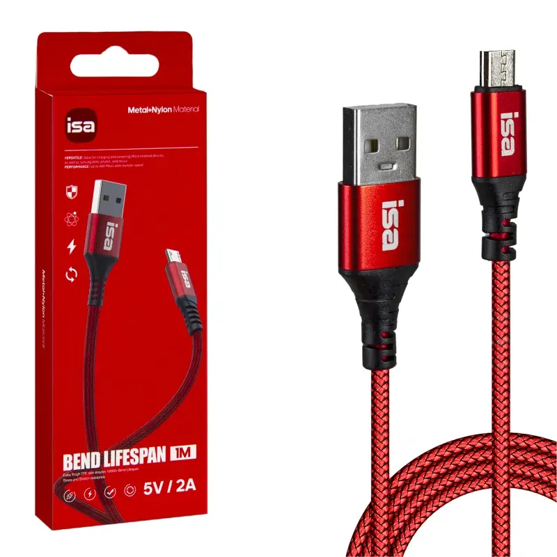 Кабель BX-4 USB на MicroUSB 1m 2A ISA красный