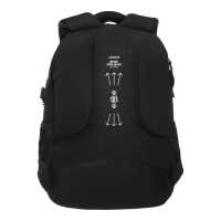 Рюкзак молодежный 44 х 30 х 20, эргономичная спинка, deVENTE Moving Forward 19L, Black 7032412