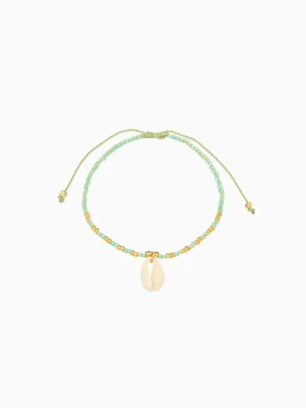 Браслет "Виколия" длина 16 см, цв. бирюзовый, золотистый