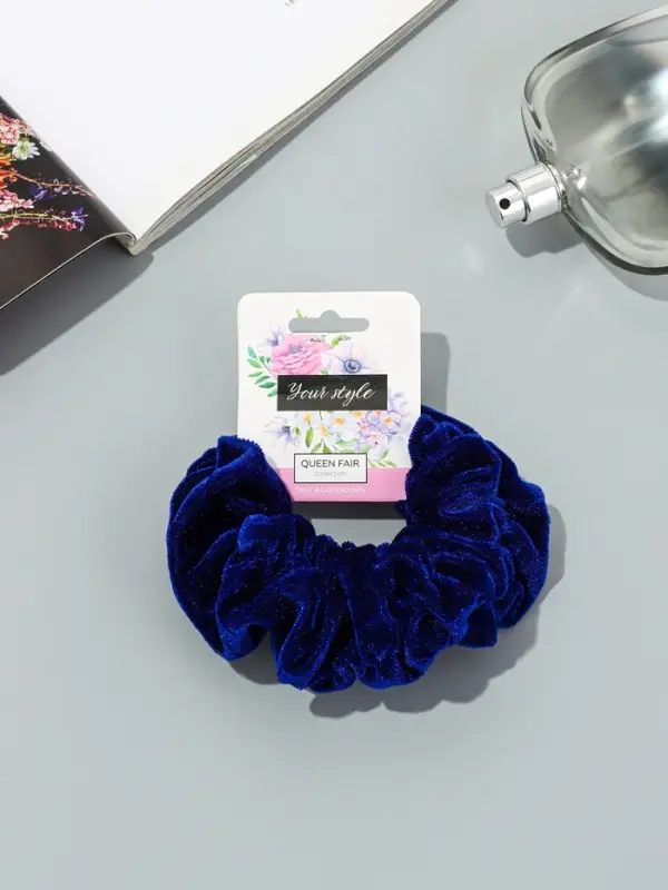 Резинка для волос &laquo;Орбита&raquo;, джемма бархат, 10 см, синяя