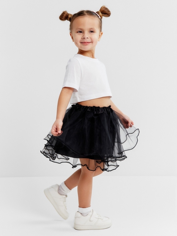 Юбка сетка детская KAFTAN, черный, размер 28
