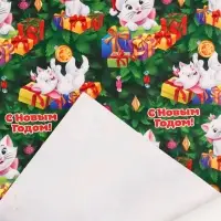 Упаковочная бумага новогодняя, 70 х 100 см, Коты аристократы