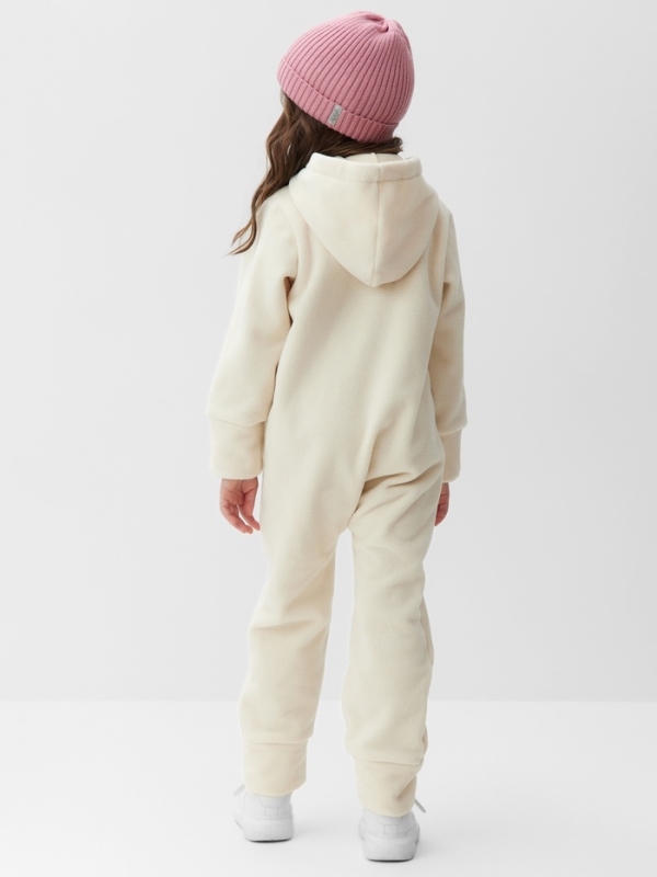 Комбинезон флисовый детский MINAKU: Fleece Soft, цвет бежевый, рост 128 см