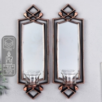 Подсвечник пластик, стекло на 1 свечу "Зеркальный свет" н-р 2 шт d-4 см бронза 8х11,5х37 см 906887 Подсвечник пластик, стекло на 1 свечу "Зеркальный свет" н-р 2 шт d-4 см бронза 8х11,5х37 см 906887