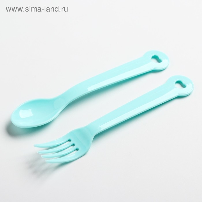 Тарелка Крошка Я в наборе вилка, ложка, цвет МИКС